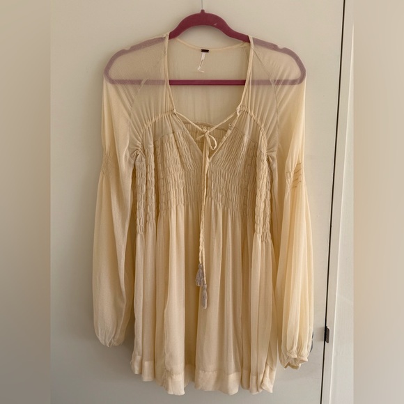 Free People Lini Smocked Mini babydoll tunic dress - Picture 3 of 8